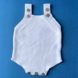 White Knitted Kids One Piece